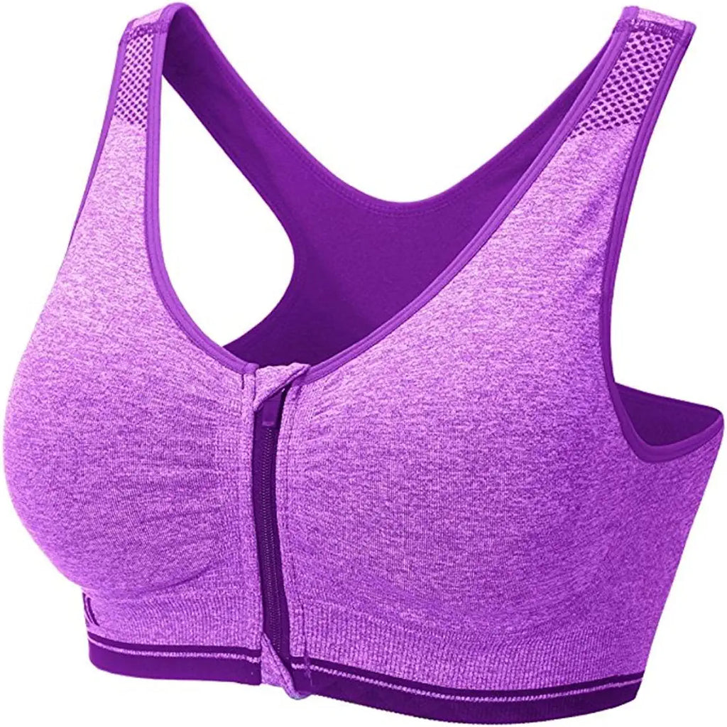 Sports bra zipper