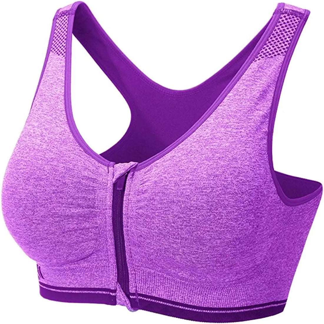 Sports bra zipper