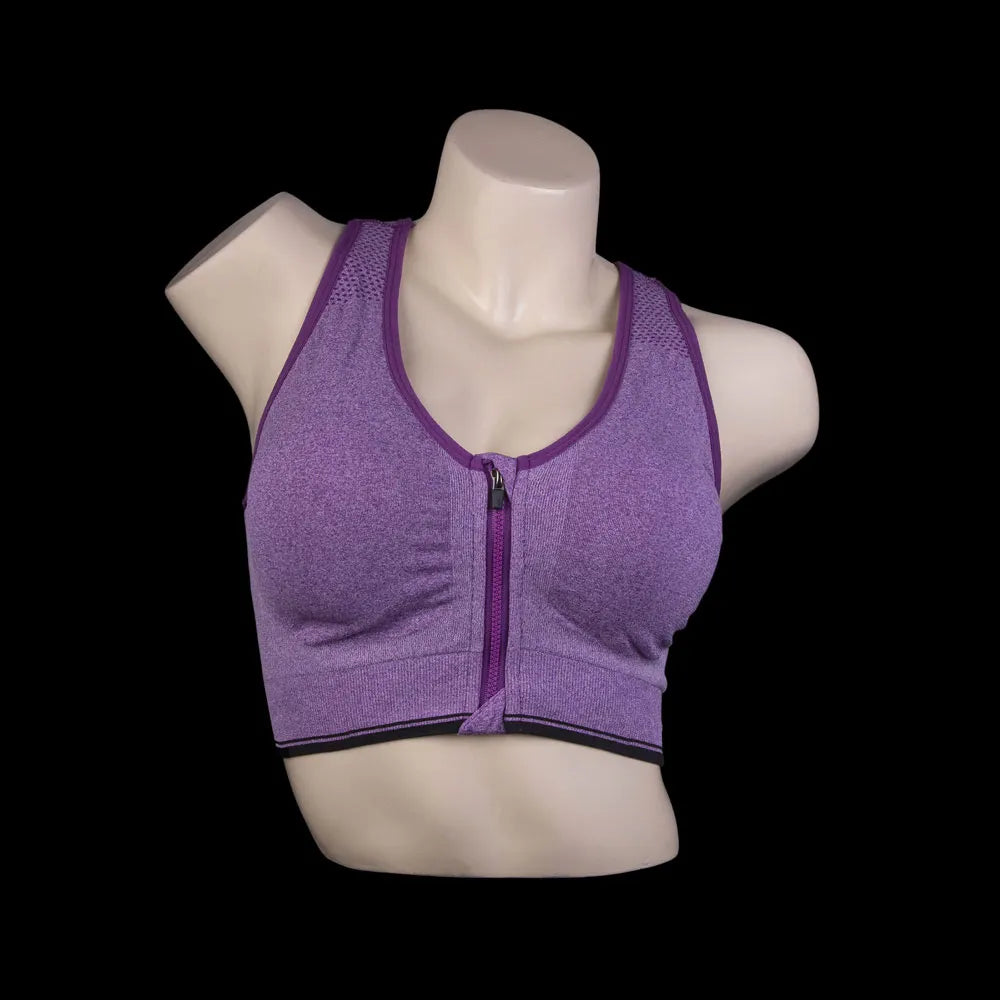 Sports bra zipper