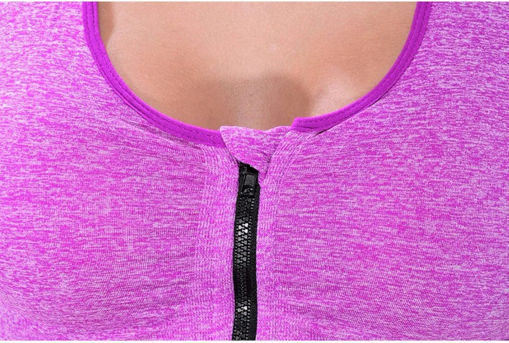Sports bra zipper